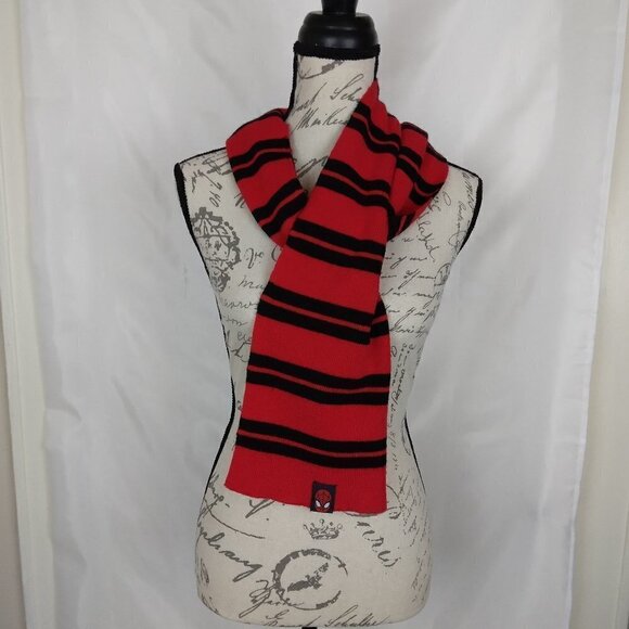 Spiderman Knit Scarf Red Black - Picture 1 of 5
